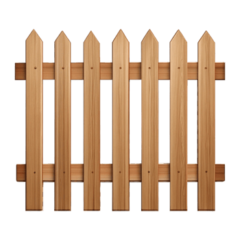Wooden picket fence isolated on transparent background png