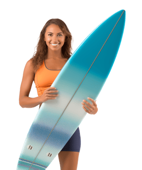 Female Surfer With Surfboard Summer Isolated on Transparent Background png