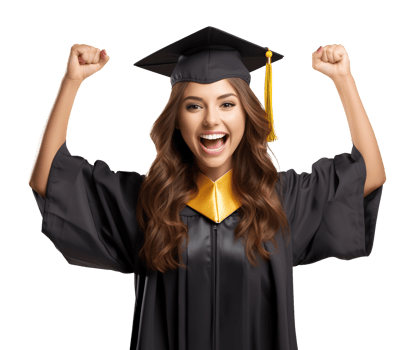 Female Celebrating Graduation Isolated on Transparent Background png