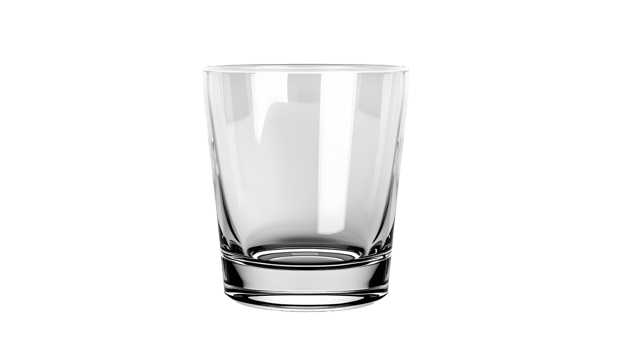 Empty glass tumbler isolated png