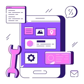 Premium download illustration of mobile repair vector