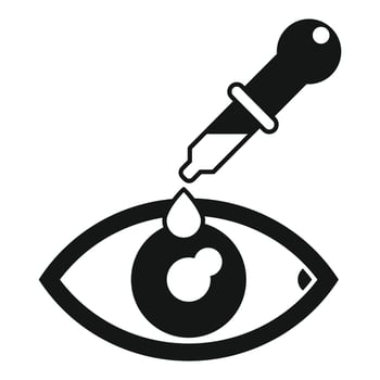 Dropper applying eye drops medical treatment icon vector