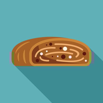 Delicious loaf cake is waiting to be eaten on blue background vector