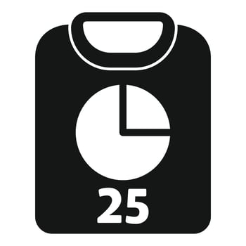 Bathroom scale icon showing weight loss progress with chart vector