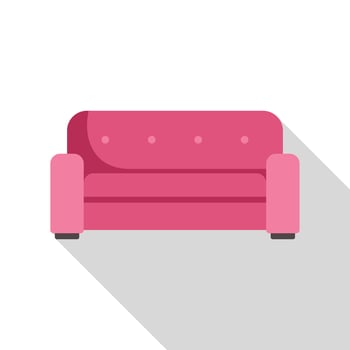 Pink sofa with shadow, modern furniture for living room vector