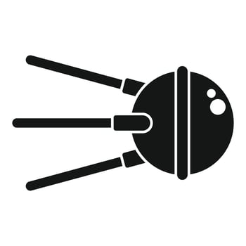 Sputnik satellite orbiting earth transmitting signals vector