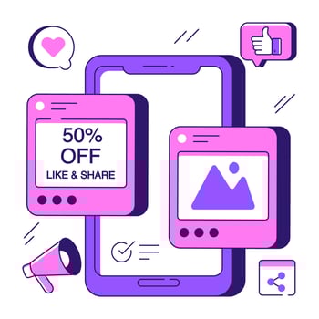 Modern design illustration of mobile photo vector