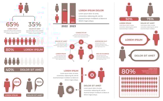 Population infographic elements vector