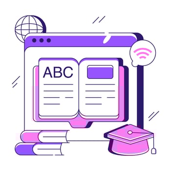 Creative design illustration of web book vector