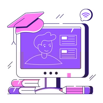 An illustration design of online study vector