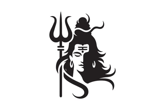 Lord shiva, the lord of the gods, is depicted in black and white vector