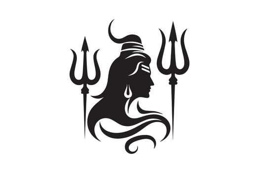 Lord shiva, the lord of the gods, with two trident vector