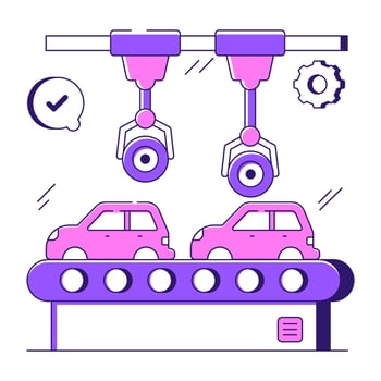 Perfect design icon of car production line vector