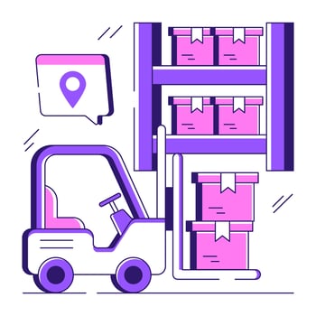 Modern design illustration of forklift truck vector