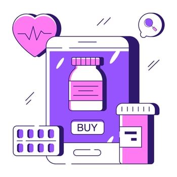 Modern design illustration of online medicine vector