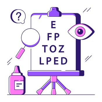 Modern design illustration of eye test vector