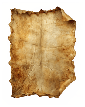 Old Parchment Paper with Ink Stains 3d Render png