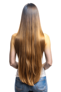 Woman with Long Hair from Behind in the Morning Light png
