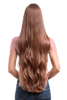 Woman with Long Hair in a Garden from Behind png