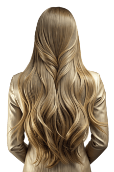 Woman with Long Hair at the Beach from Behind 3d Render png