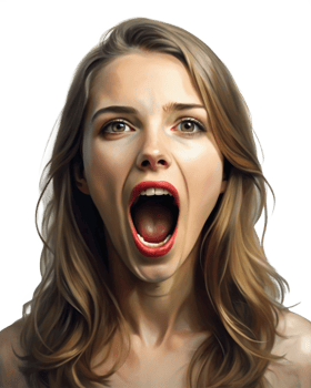 Screaming Woman Portrait Full of Despair png