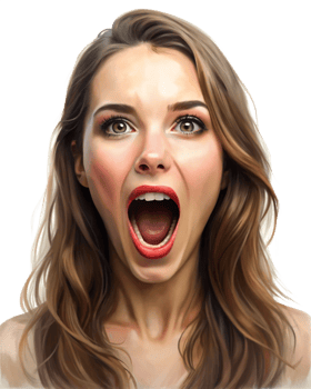 Screaming Woman Agonized Expression Portrait png