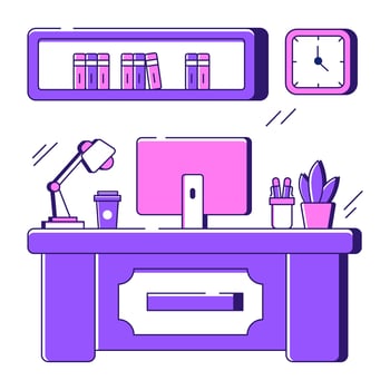 A unique design illustration of workplace vector