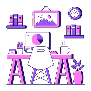 A unique design illustration of workplace vector