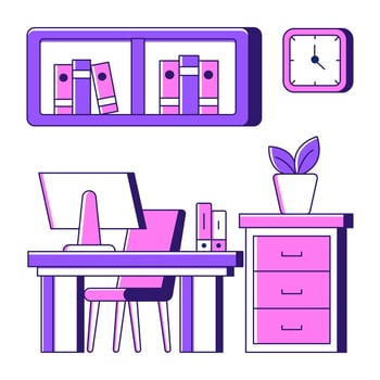 A unique design illustration of workplace vector