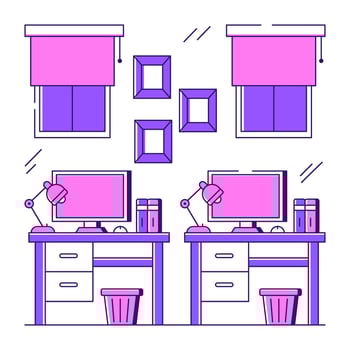 A unique design illustration of workplace vector