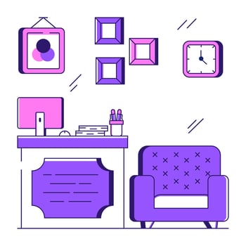 A unique design illustration of workplace vector