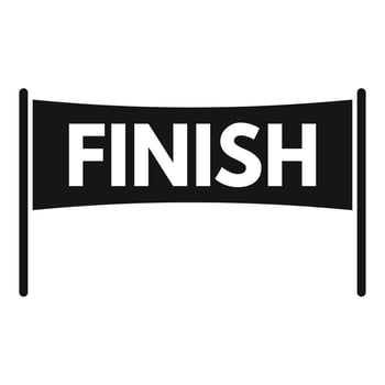 Black and white finish line banner waving in the wind vector