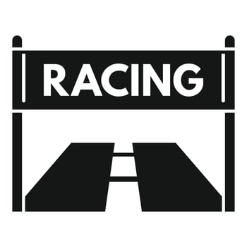 Racing banner over the road marking start of the race vector