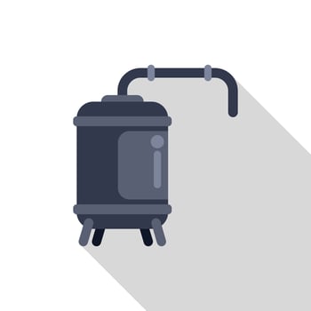 Industrial equipment heating water using modern technology vector