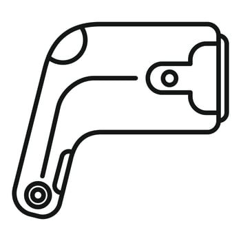 Electronic thermometer gun measuring temperature icon outline vector