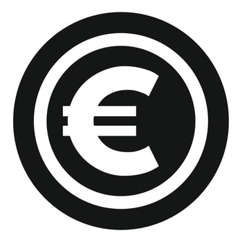 Black and white euro sign showing european union currency vector