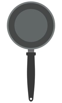 Frying pan flat icon cartoon isolated on white background. vector