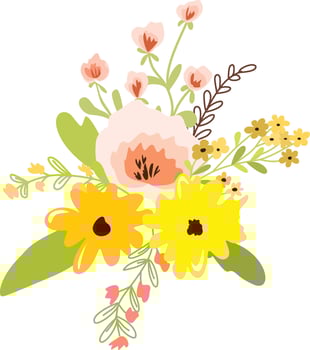 bouquet of flowers with beautiful wild flowers vector