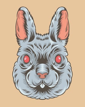 Hand Drawn Rabbit Head Illustration vector