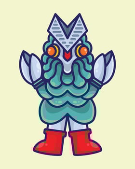 Squid alien monster mascot illustration vector