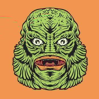 Vintage Creature Monster from Lagoon Illustration vector