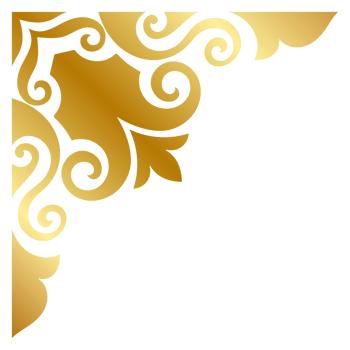 golden vintage corner A luxurious corner Elements for decorating books png