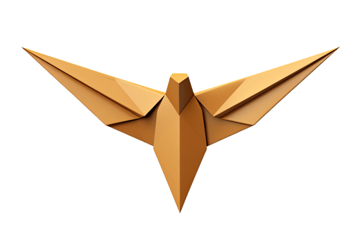 Origami Bird, Front View png