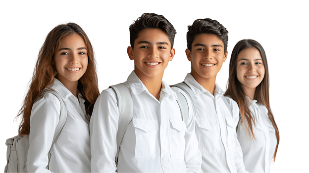 a group of young people in white shirts png