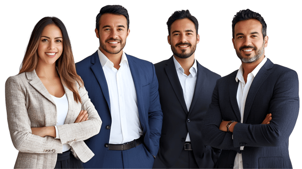 group of business people standing armcrossed png