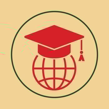 Global education trendy icon abstract skilled illustration colorful artwork design vector