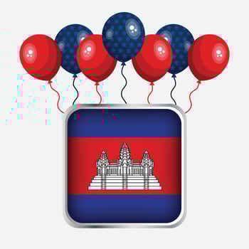 Cambodia Flag Independence Day Celebration vector