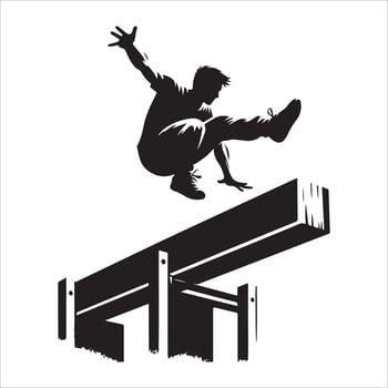 PARKOUR , Parkour silhouette , PARKOUR illustration vector