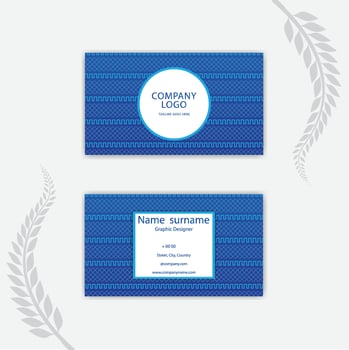 Print Abstract classic blue template business card. vector