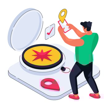 Modern design illustration of compass vector